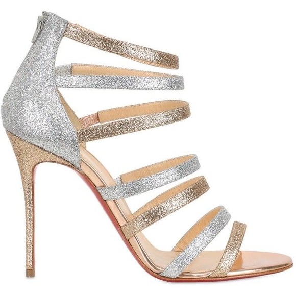 Christian Louboutin Gold Silver Mariniere Glitter - Picture 3 of 13
